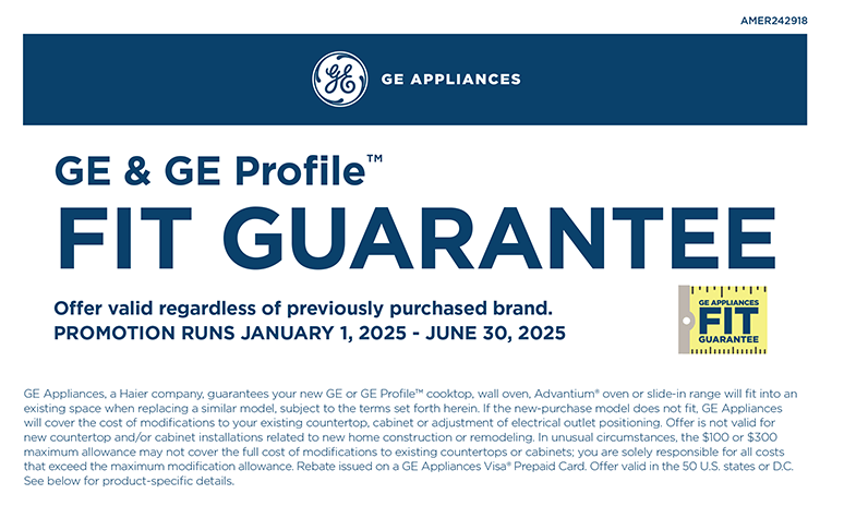 Rebates Image - GE & GE Profile Fit Guarantee Rebate
